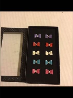 NEW NIB PAPARAZZI ADJUSTABLE BOW RHINESTONE LOT OF 10 RINGS